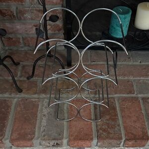 Silver Metal Wine Rack